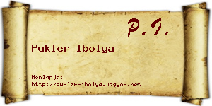 Pukler Ibolya névjegykártya